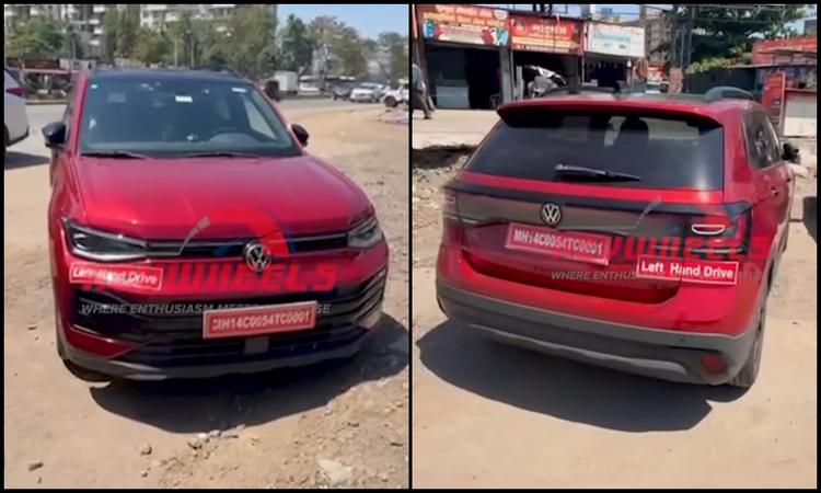 Volkswagen Taigun Facelift Spotted Undisguised Ahead Of April 9 Launch The Taigun facelift takes design cues from the bigger Tiguan and Tayron SUVs.