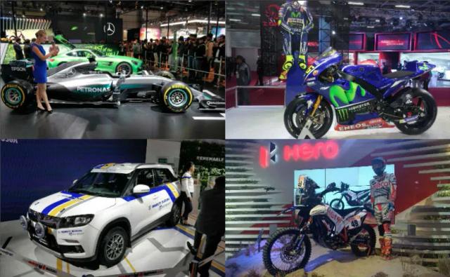 10 Best Motorsport Car And Bike Exhibits At The Auto Expo 2018 This year saw car makers taking keen interest in motorsport as well with a host of displays across championships. From Marc Marquez' MotoGP championship winning bike to Lewis Hamilton's W04 F1 car, the Auto Expo 2018 had its fair share motorsport exhibits for the auto enthusiast to drool upon. Here's a look at the best displays that graced the Expo this year.